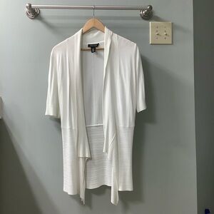 White House Black Market Ivory Draped Cardigan